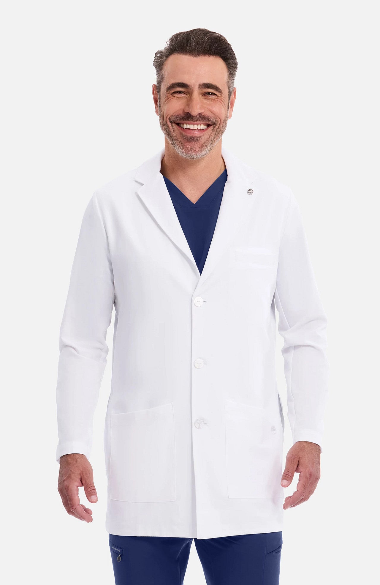 Logan Lab Coat in White – Men | Healing Hands | Corus Scrubs UAE