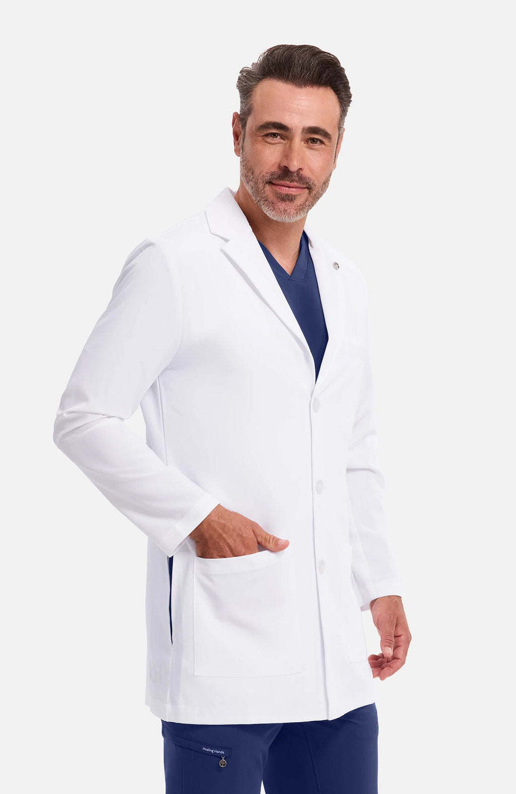 Logan Lab Coat side view – Men | Healing Hands