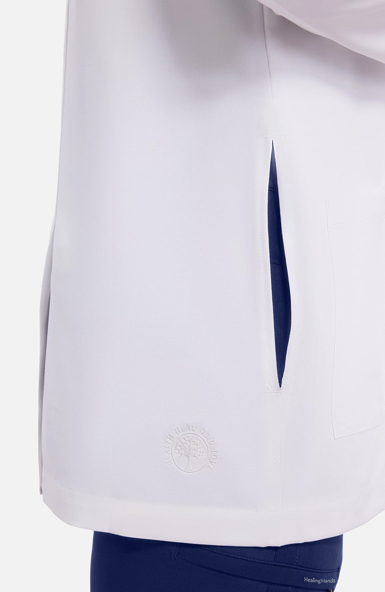 Logan Lab Coat collar detail – Men | Healing Hands
