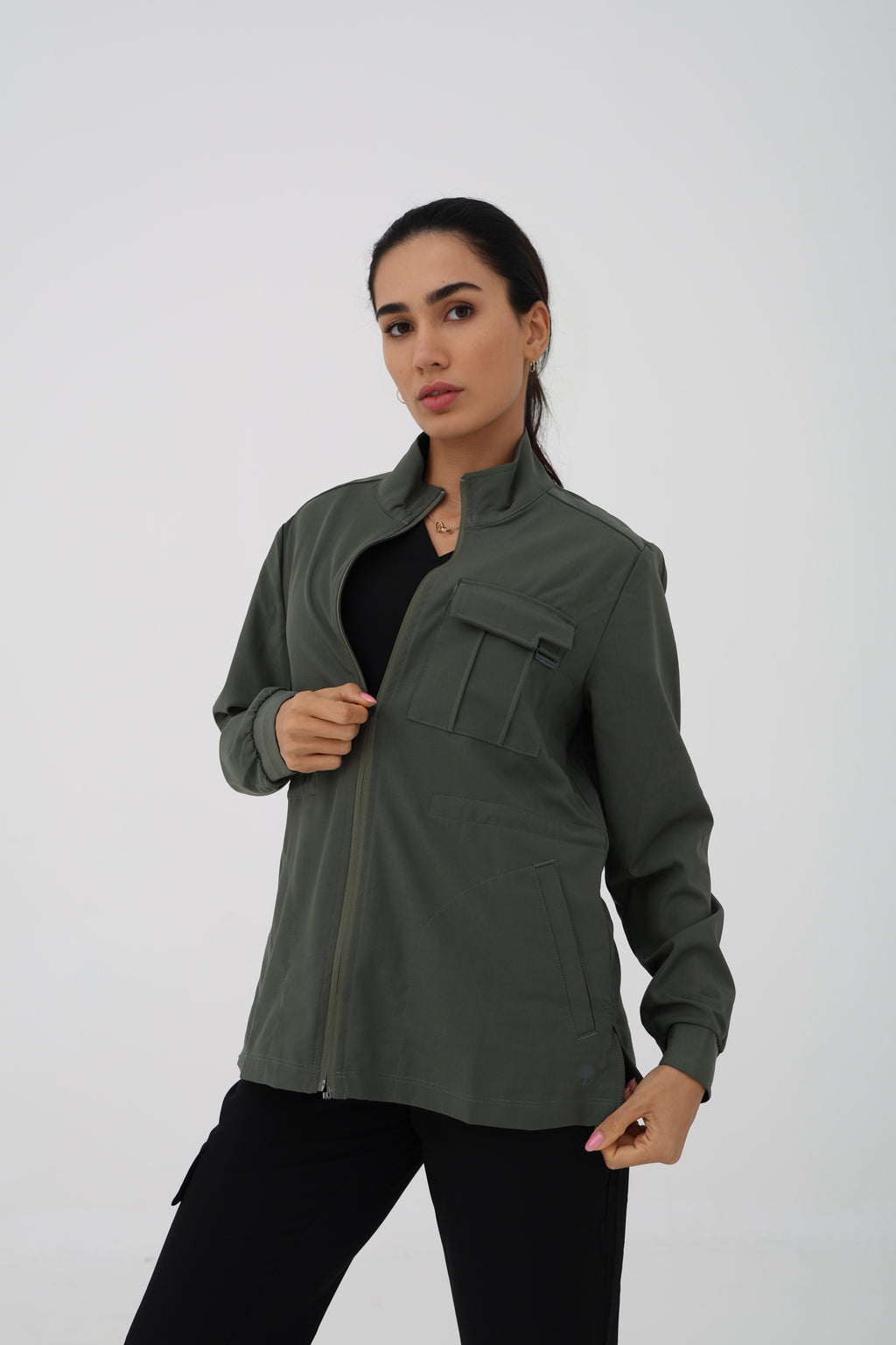 Brook Zip Jacket in Olive – Women | Healing Hands