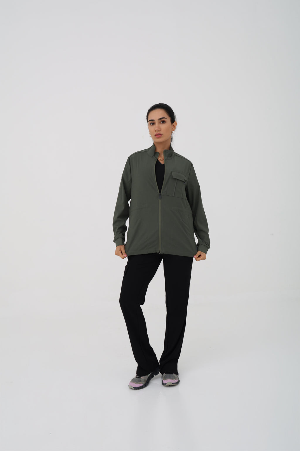 Brook Zip Jacket in Olive – Women | Healing Hands