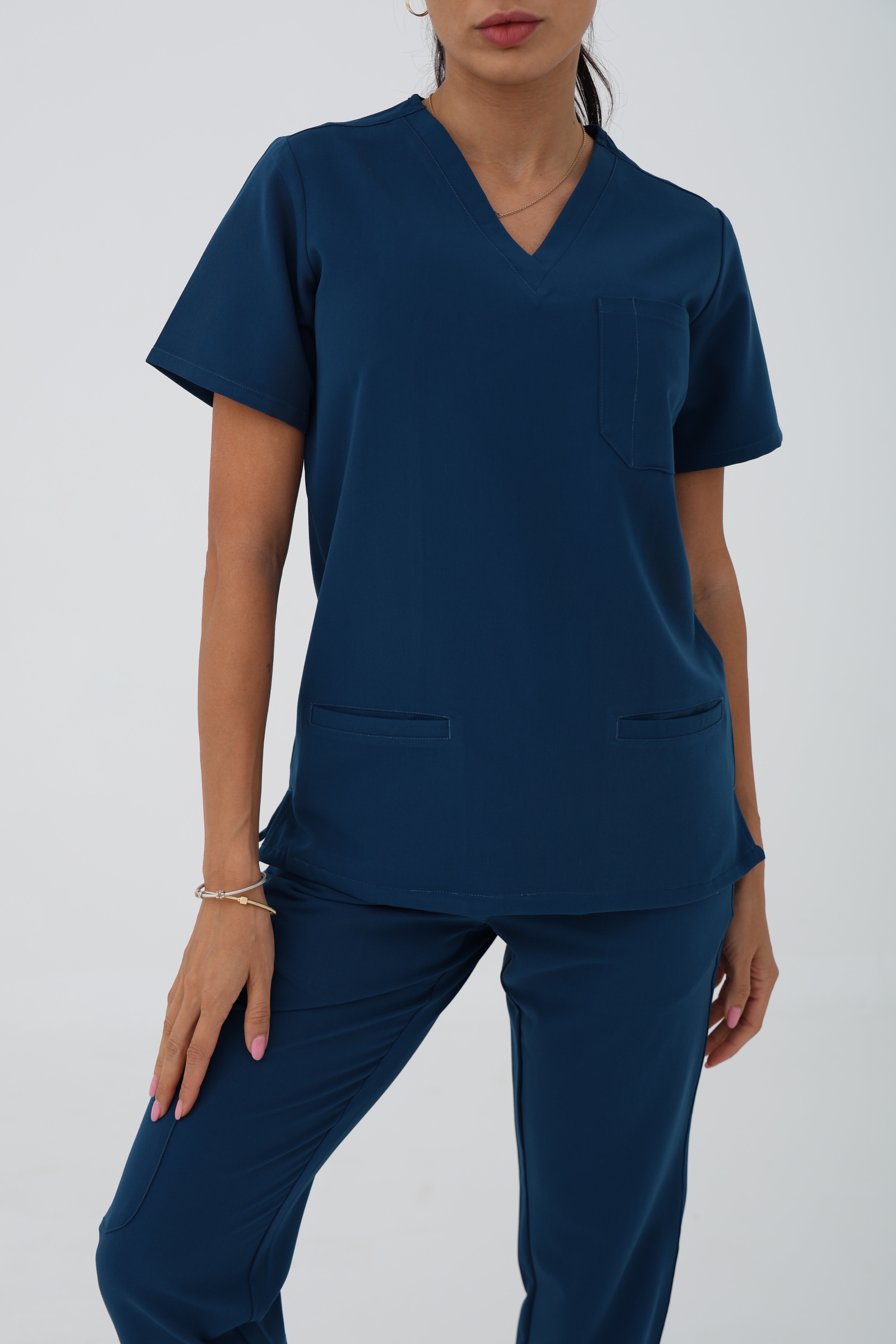 Verona Scrub Top in Caribbean Blue – Women | Coolmedz