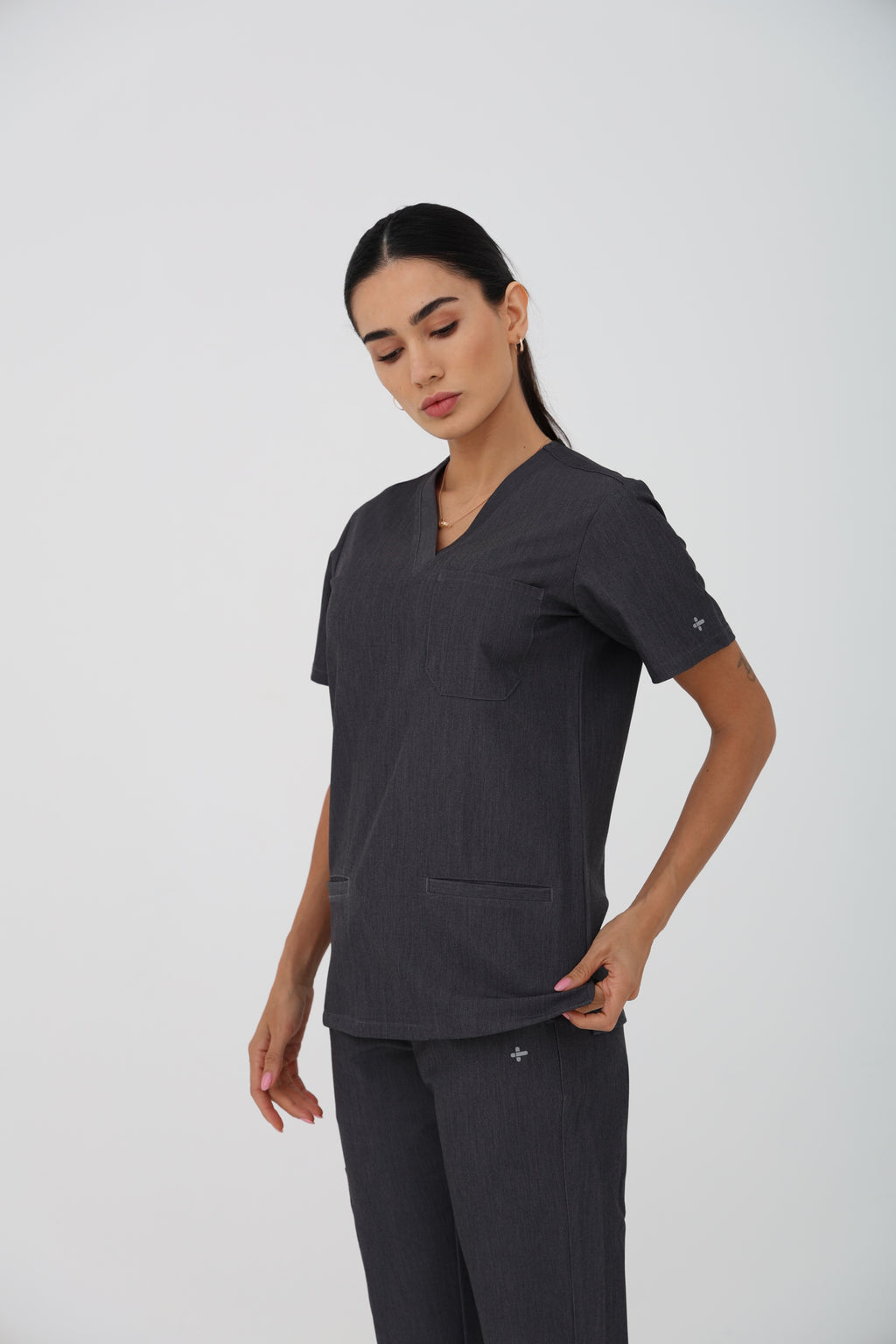 Verona Scrub Top in Charcoal – Women | Coolmedz