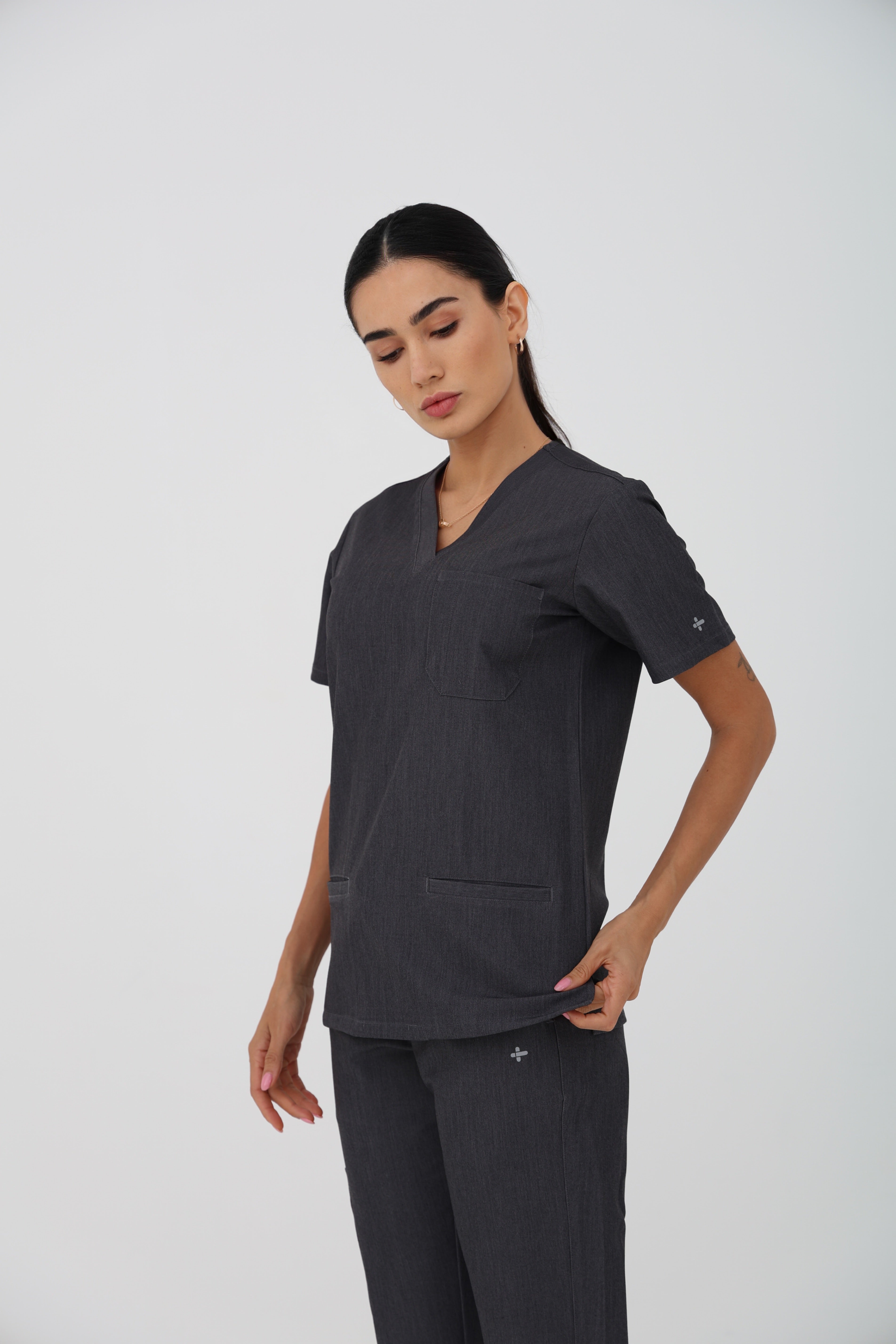 Verona Scrub Top in Charcoal – Women | Coolmedz