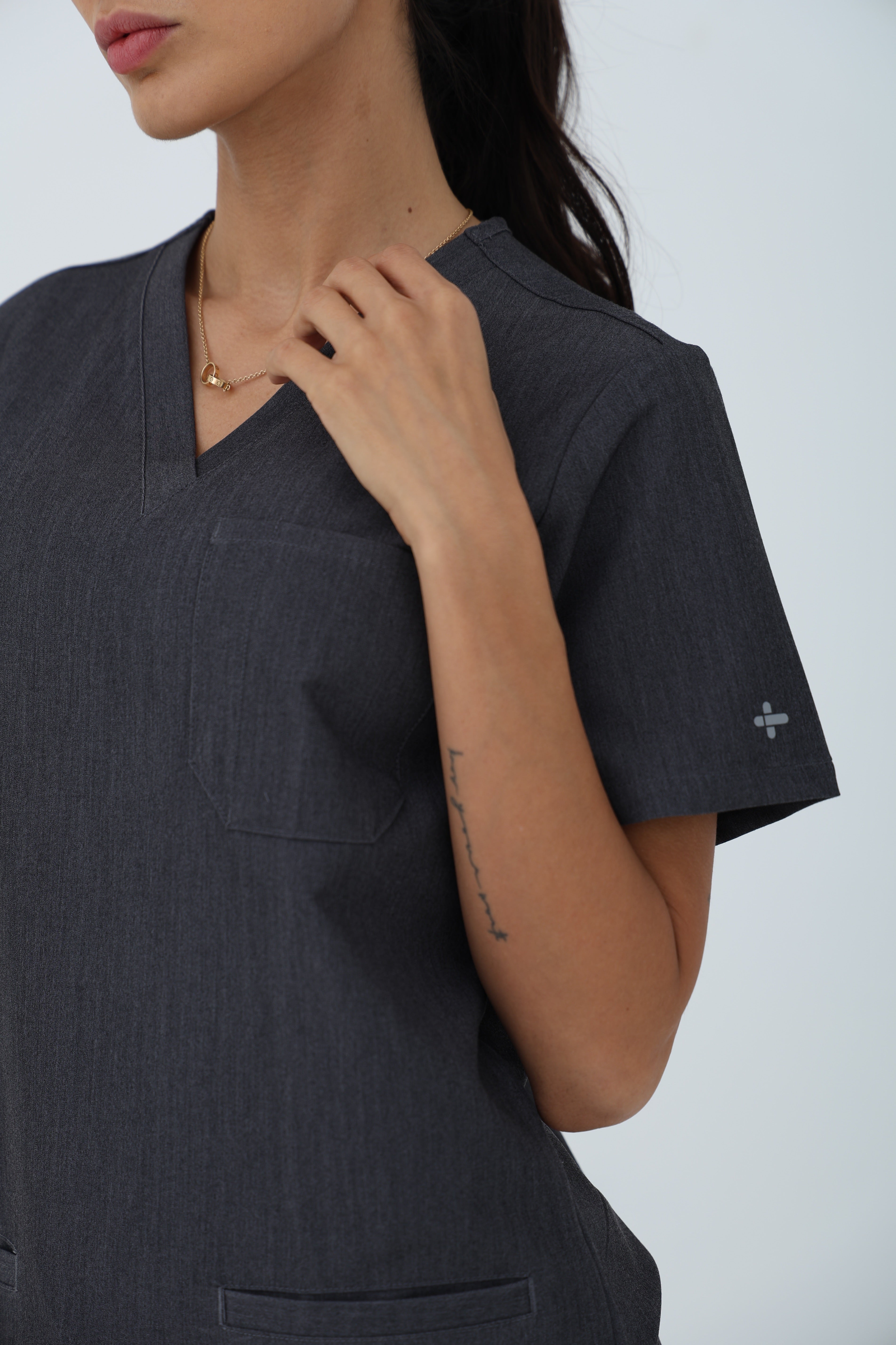 Verona Scrub Top in Charcoal – Women | Coolmedz