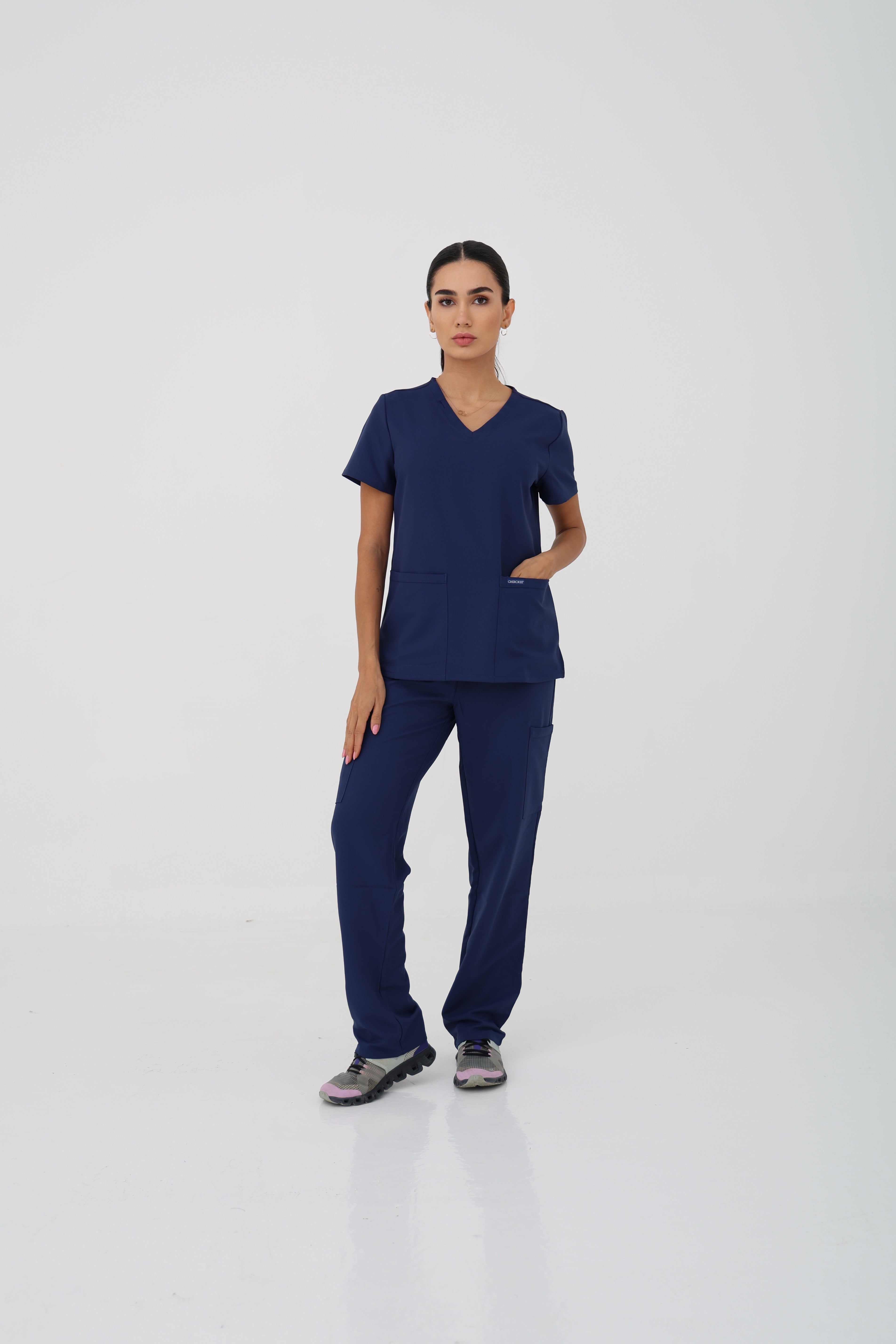 WW Ultra V-Neck Scrub Top in Navy – Women | Cherokee