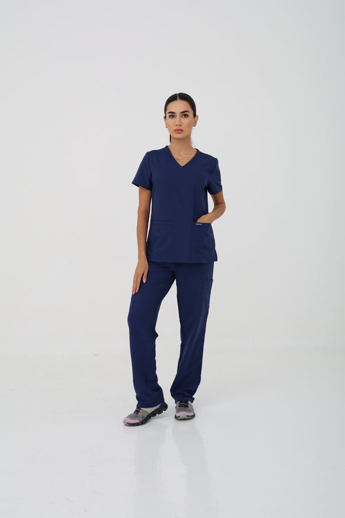 WW Ultra Slim Cargo Scrub Pant in Navy – Women | Cherokee | Corus Scrubs UAE