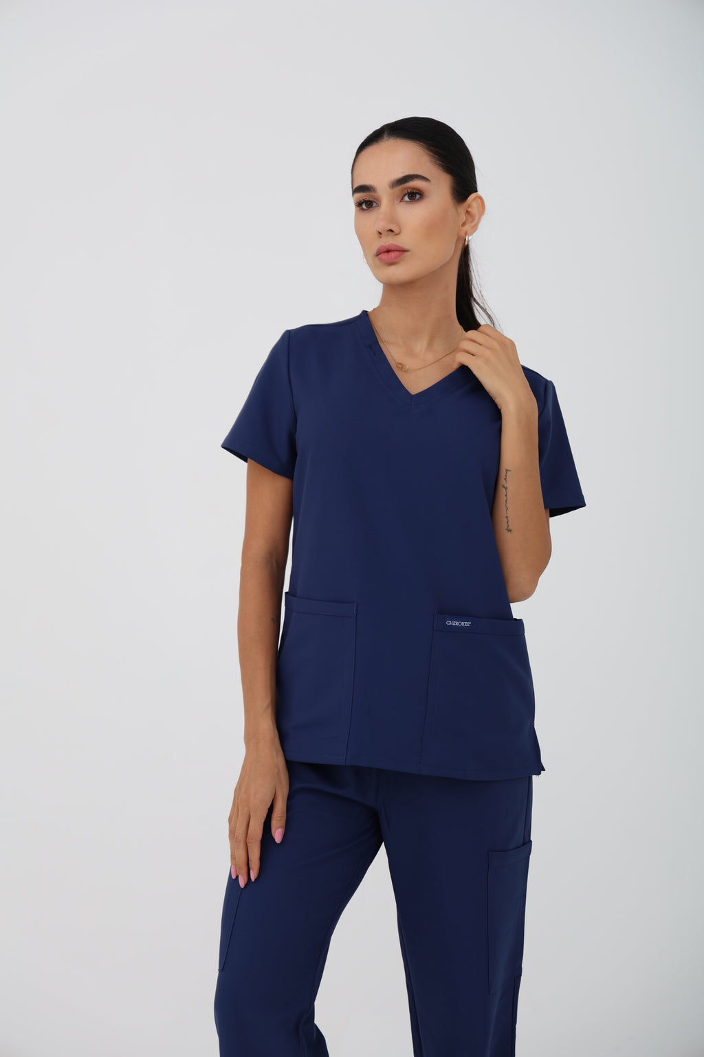 WW Ultra Slim Cargo Scrub Pant in Navy – Women | Cherokee