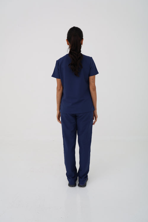 WW Ultra Slim Cargo Scrub Pant in Navy – Women | Cherokee | Corus Scrubs UAE
