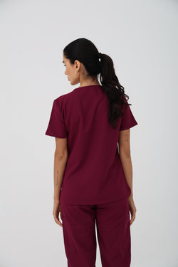 WW Ultra Slim Cargo Scrub Pant in Wine – Women | Cherokee