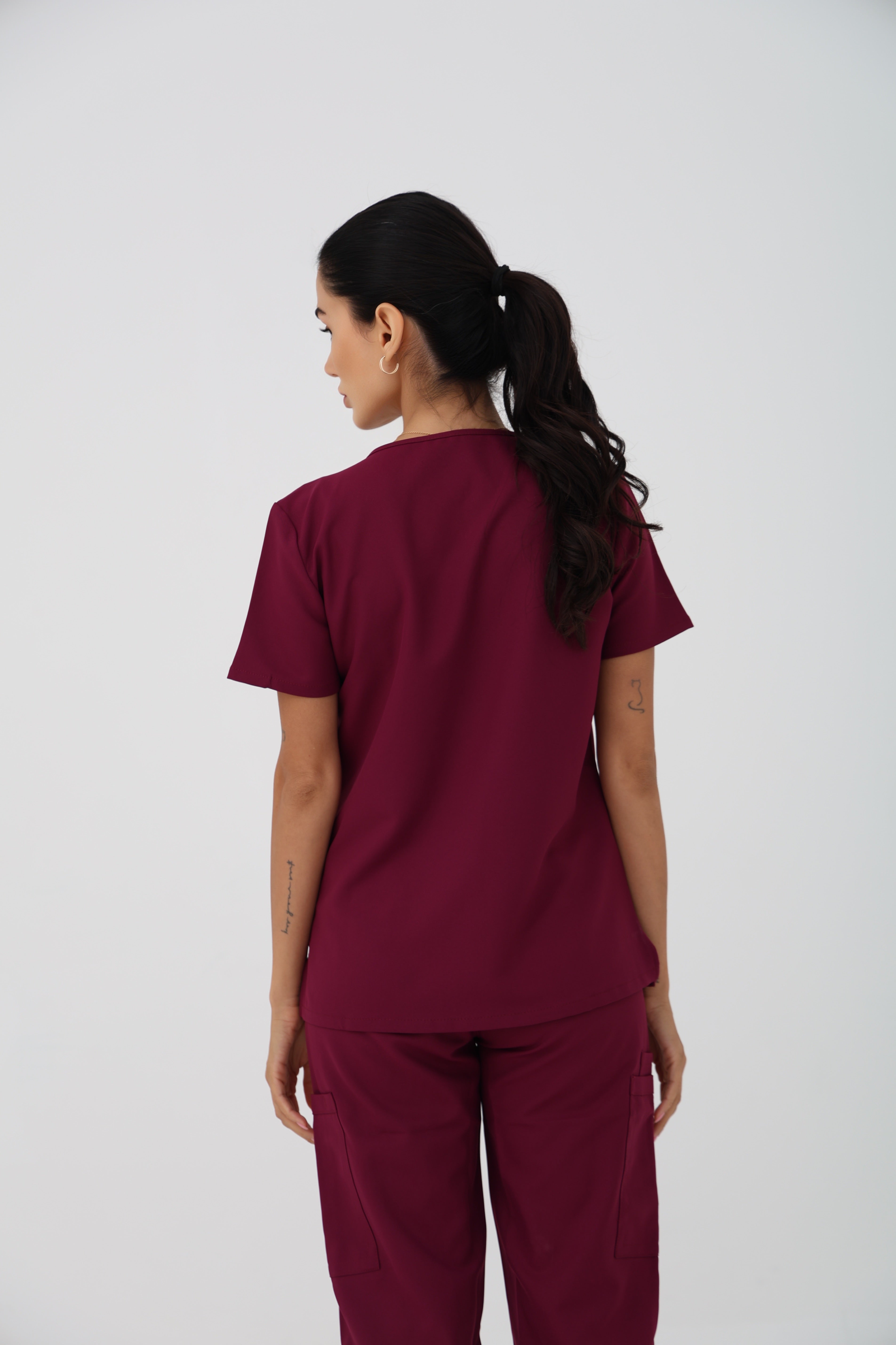 WW Ultra Slim Cargo Scrub Pant in Wine – Women | Cherokee