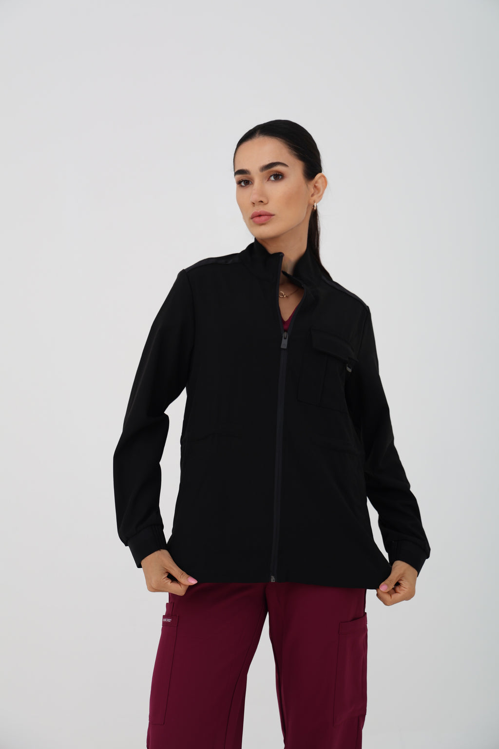Brook Zip Jacket in Black – Women | Healing Hands