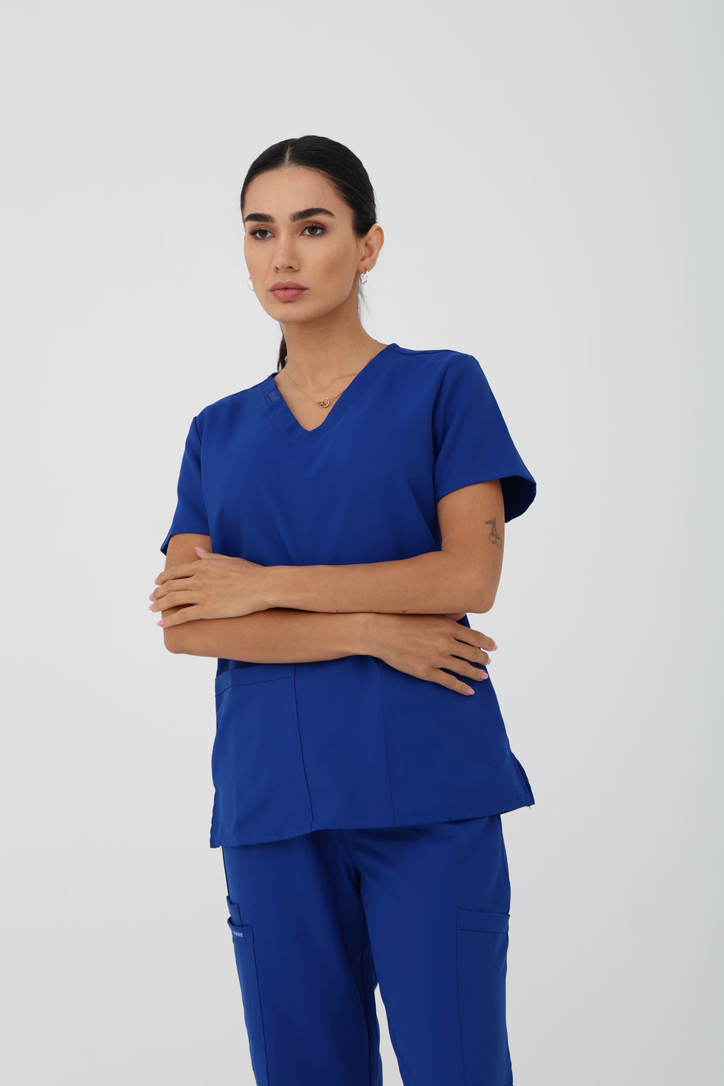WW Ultra V-Neck Scrub Top in Galaxy Blue – Women | Cherokee