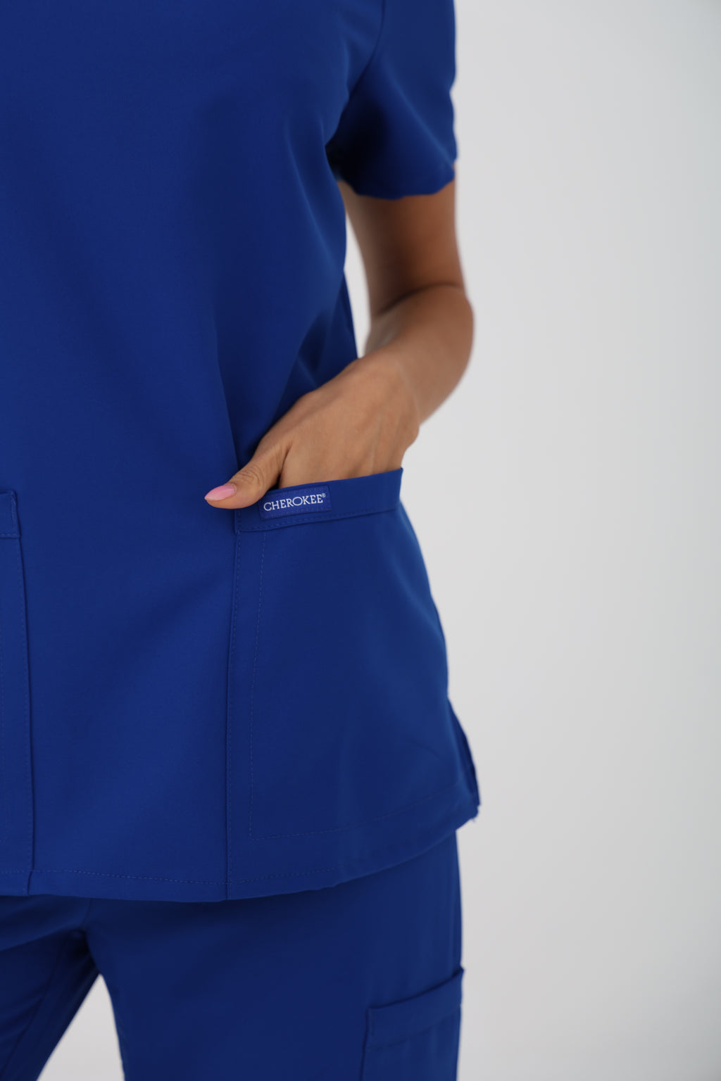 WW Ultra V-Neck Scrub Top in Galaxy Blue – Women | Cherokee