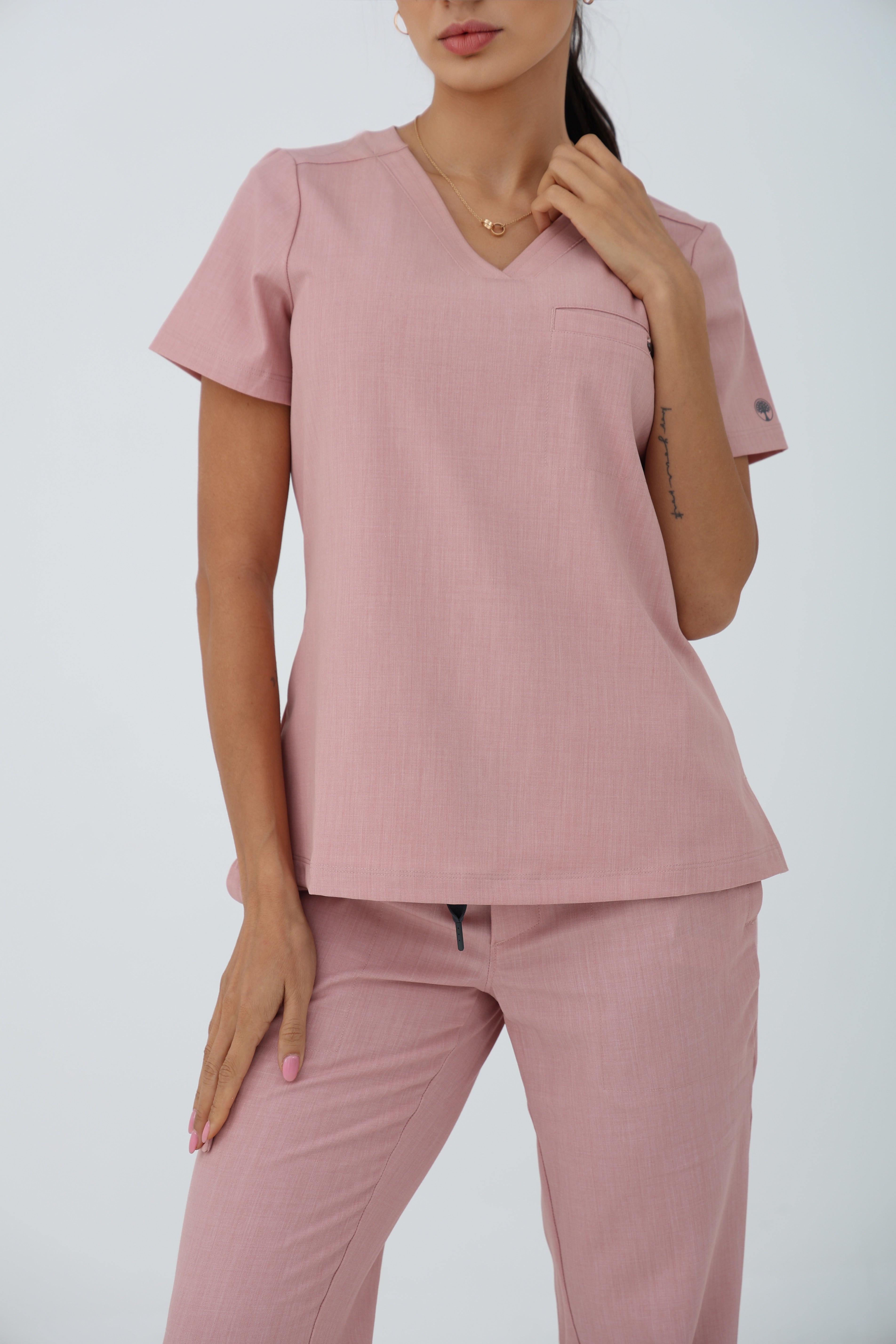 Billie V-Neck Scrub Top in Pink Pearl – Women | Healing Hands
