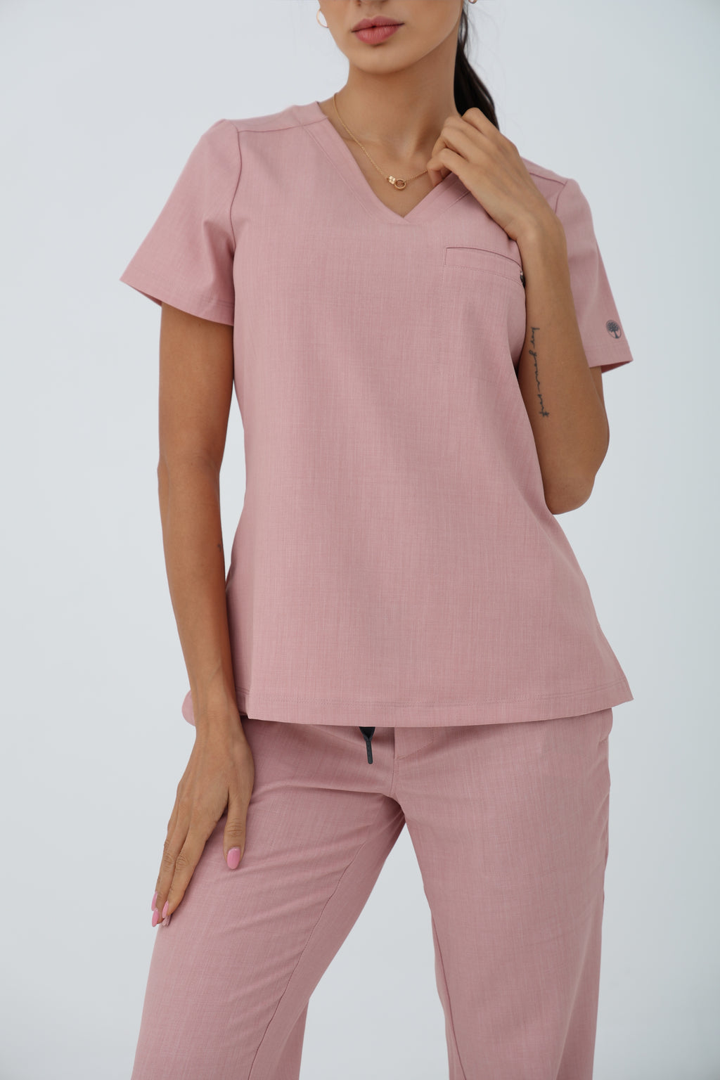 Billie V-Neck Scrub Top in Pink Pearl – Women | Healing Hands