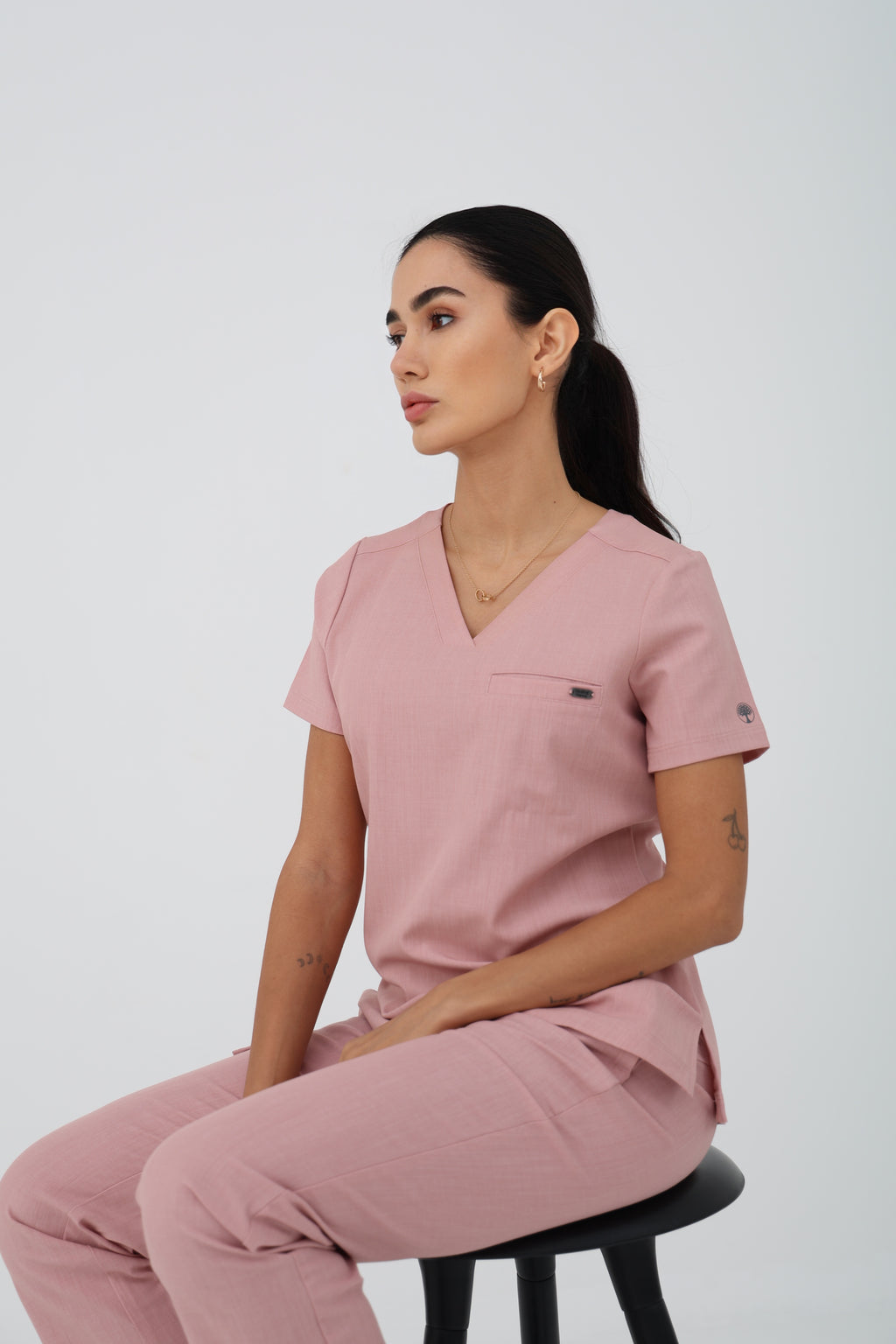 Billie V-Neck Scrub Top in Pink Pearl – Women | Healing Hands