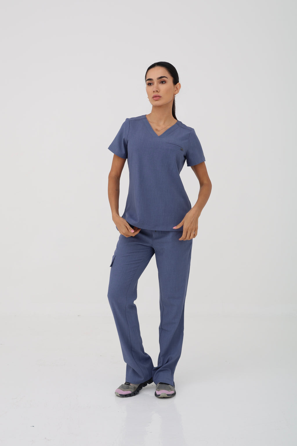 Billie V-Neck Scrub Top in Twilight Blue – Women | Healing Hands