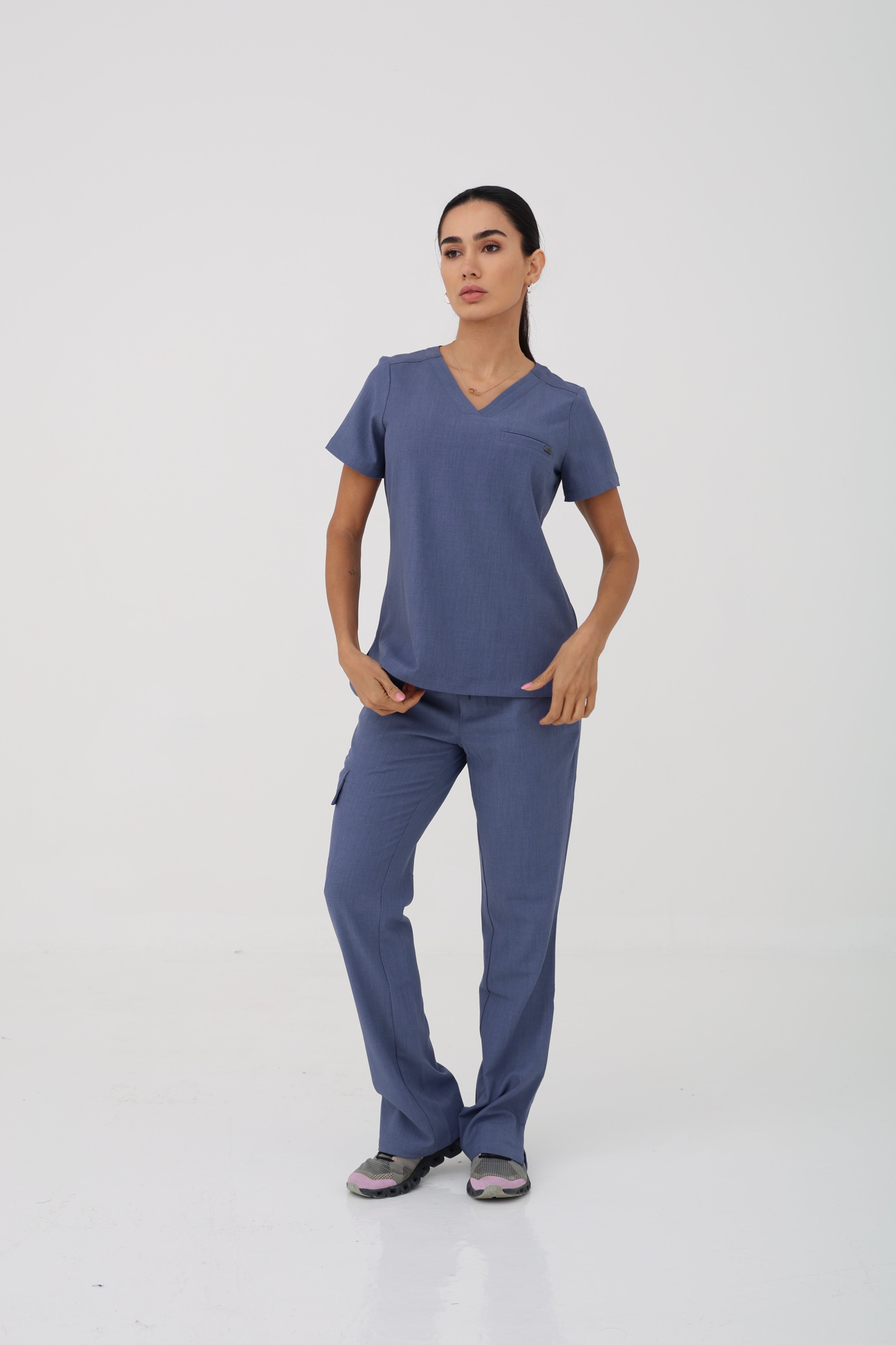 Billie V-Neck Scrub Top in Twilight Blue – Women | Healing Hands