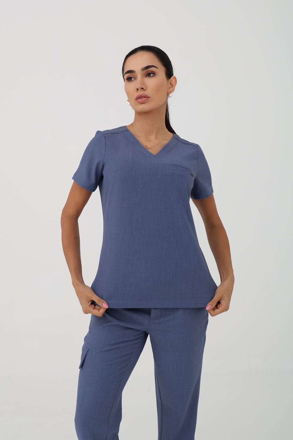 Billie V-Neck Scrub Top in Twilight Blue – Women | Healing Hands