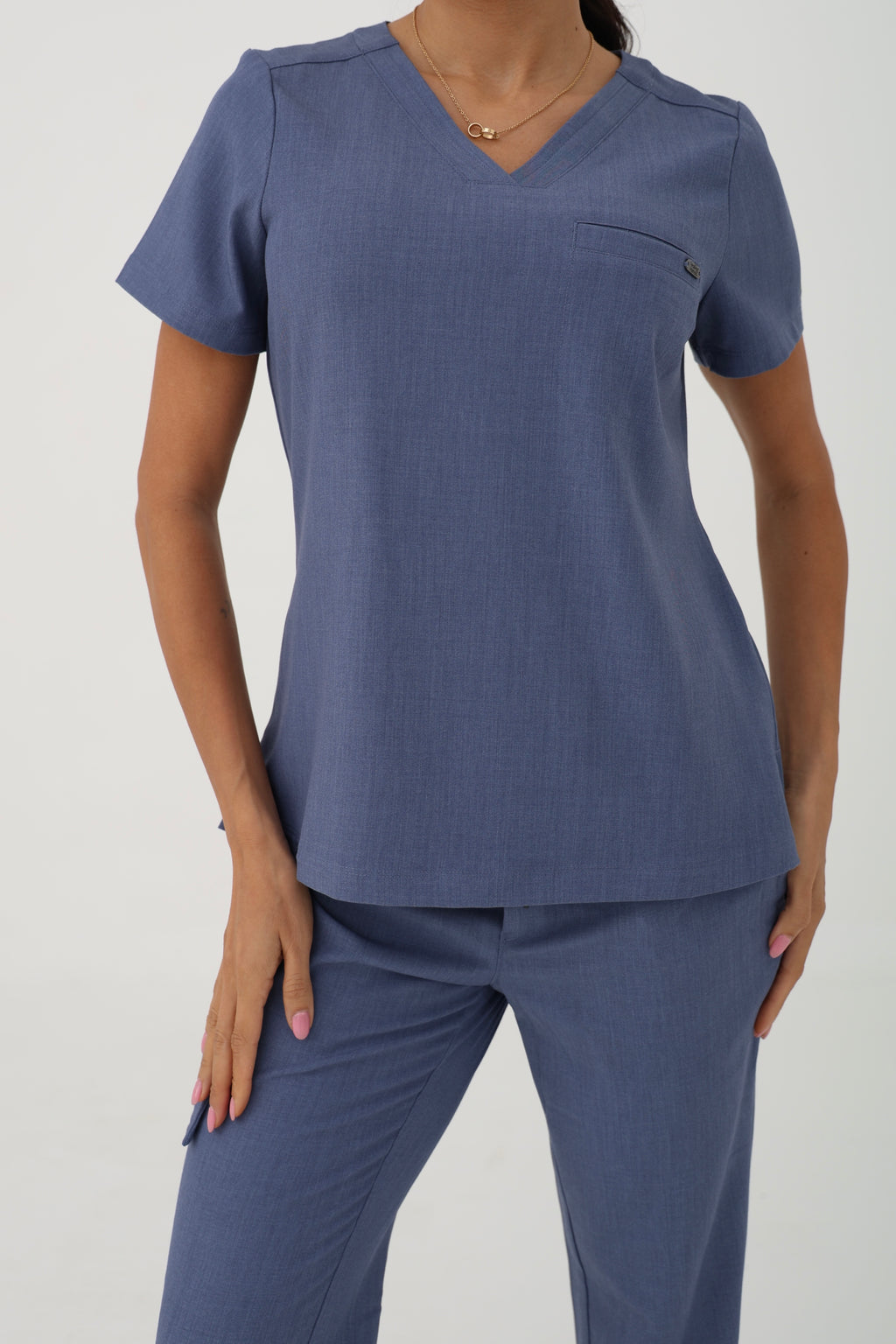 Billie V-Neck Scrub Top in Twilight Blue – Women | Healing Hands
