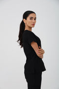Billie V-Neck Scrub Top in Black – Women | Healing Hands
